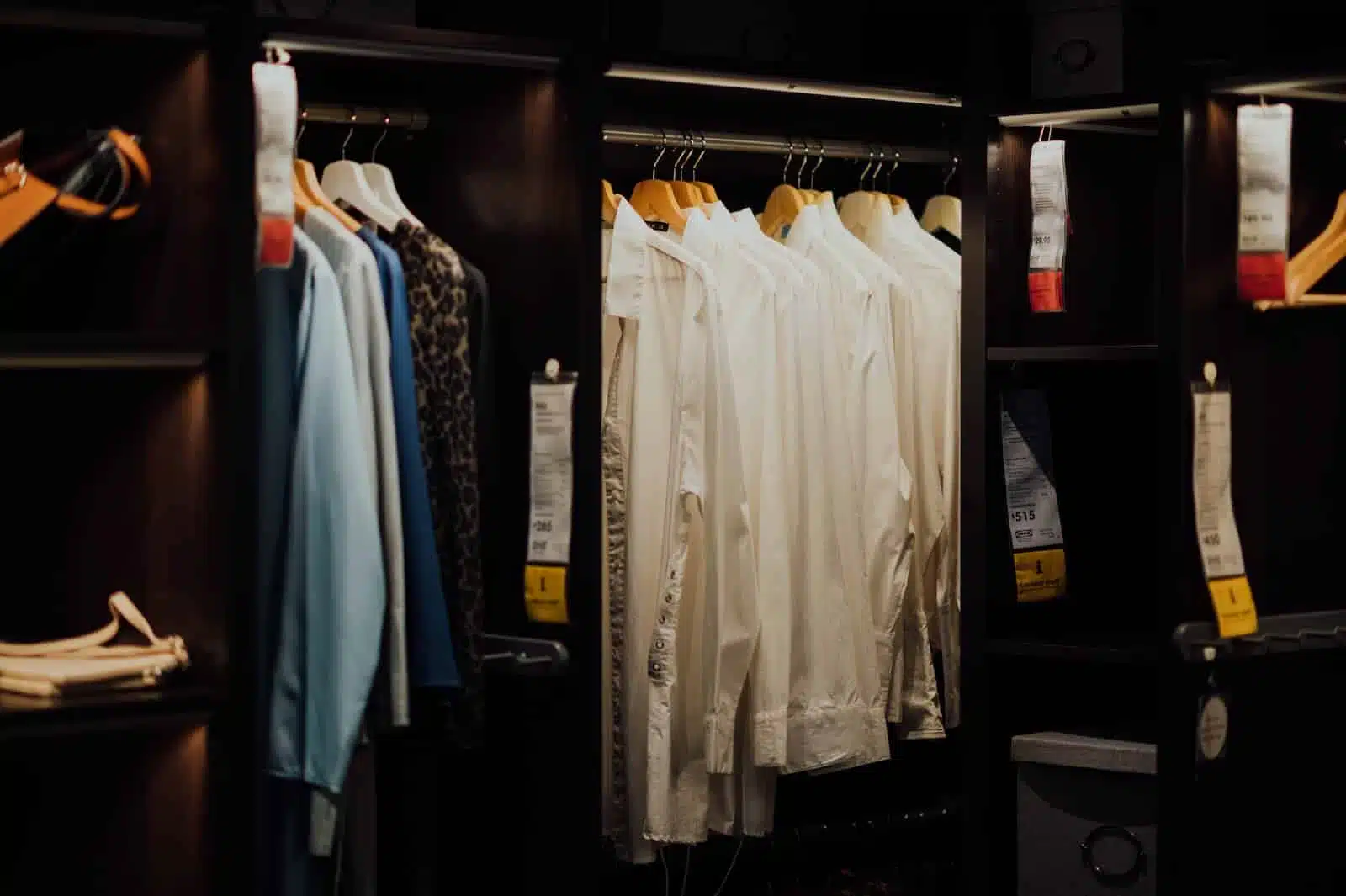 hanged clothes in closet