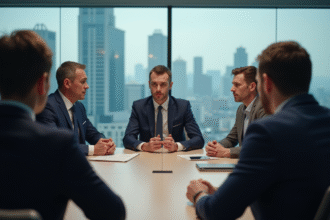 Groupe de professionnels en réunion d'entreprise